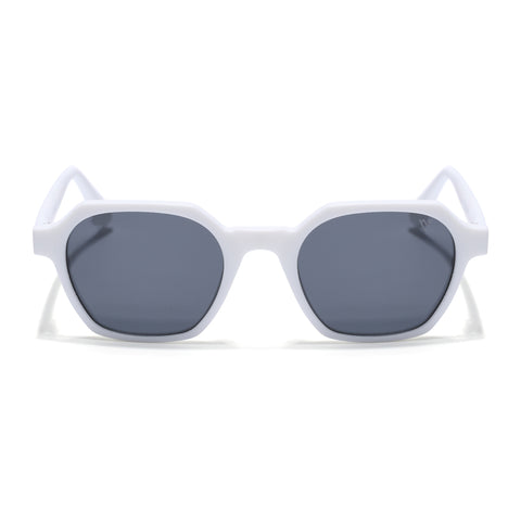 Prizm | White Hexagonal Polarized Sunglasses | Black Lens - PMG7291