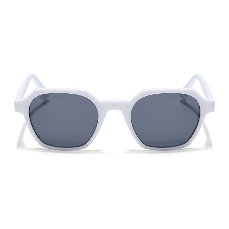 Prizm | White Hexagonal Polarized Sunglasses | Black Lens - PMG7291