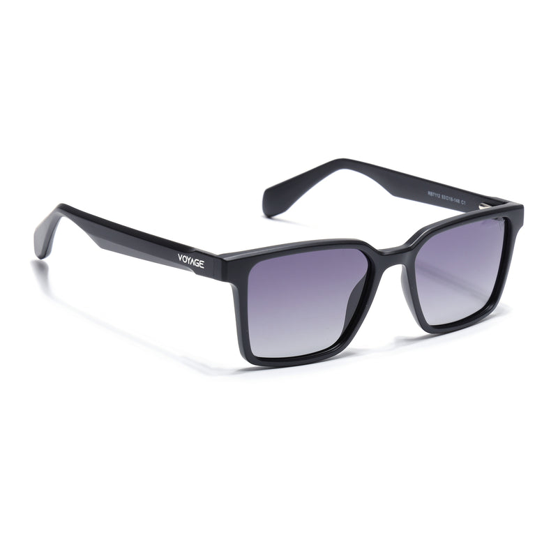 Prizm | Black Square Polarized Sunglasses | Grey & Clear Lens - PMG7292