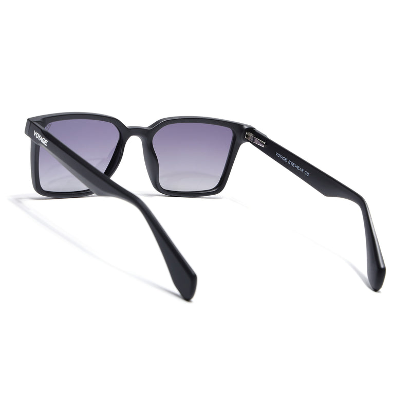Prizm | Black Square Polarized Sunglasses | Grey & Clear Lens - PMG7292