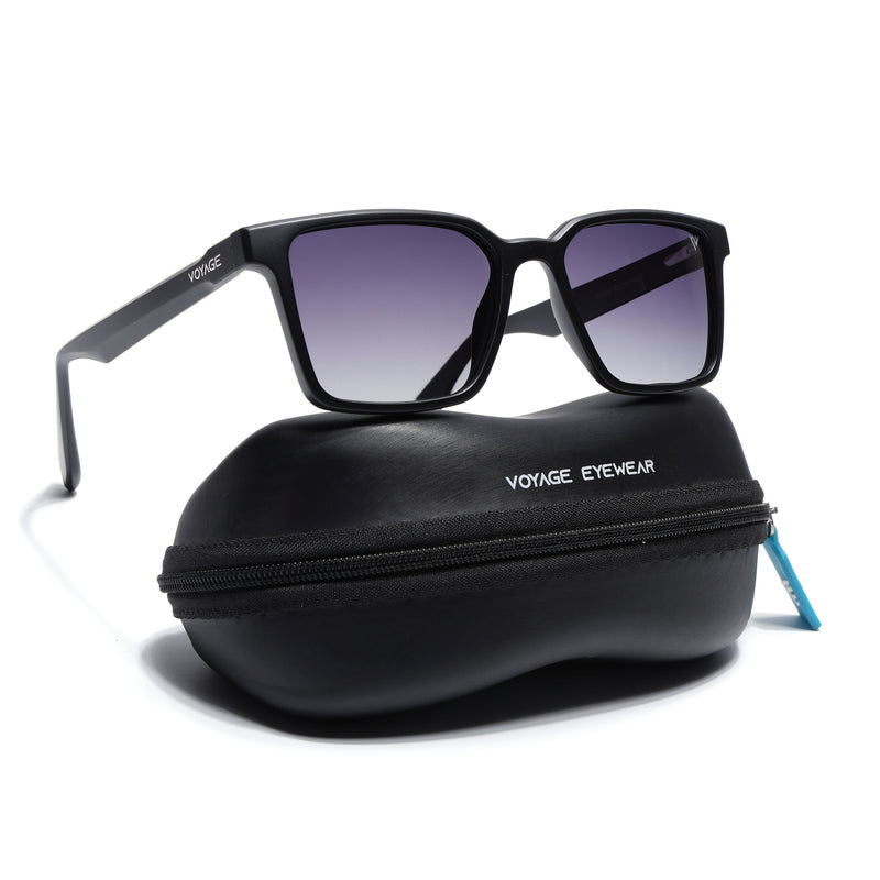 Prizm | Black Square Polarized Sunglasses | Grey & Clear Lens - PMG7292