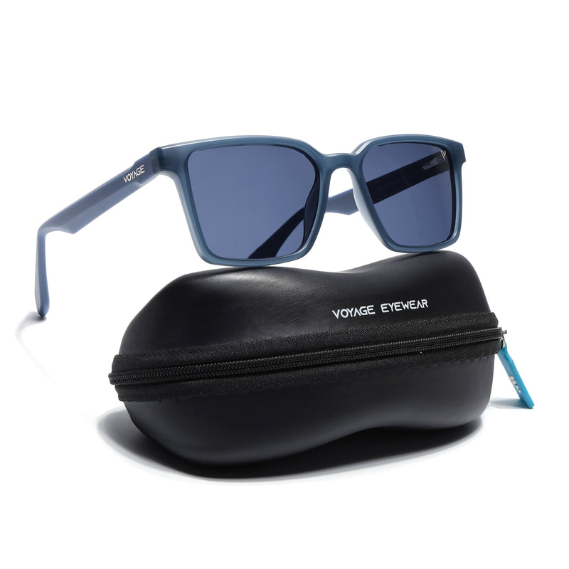 Prizm | Blue Square Polarized Sunglasses | Grey Lens - PMG7294