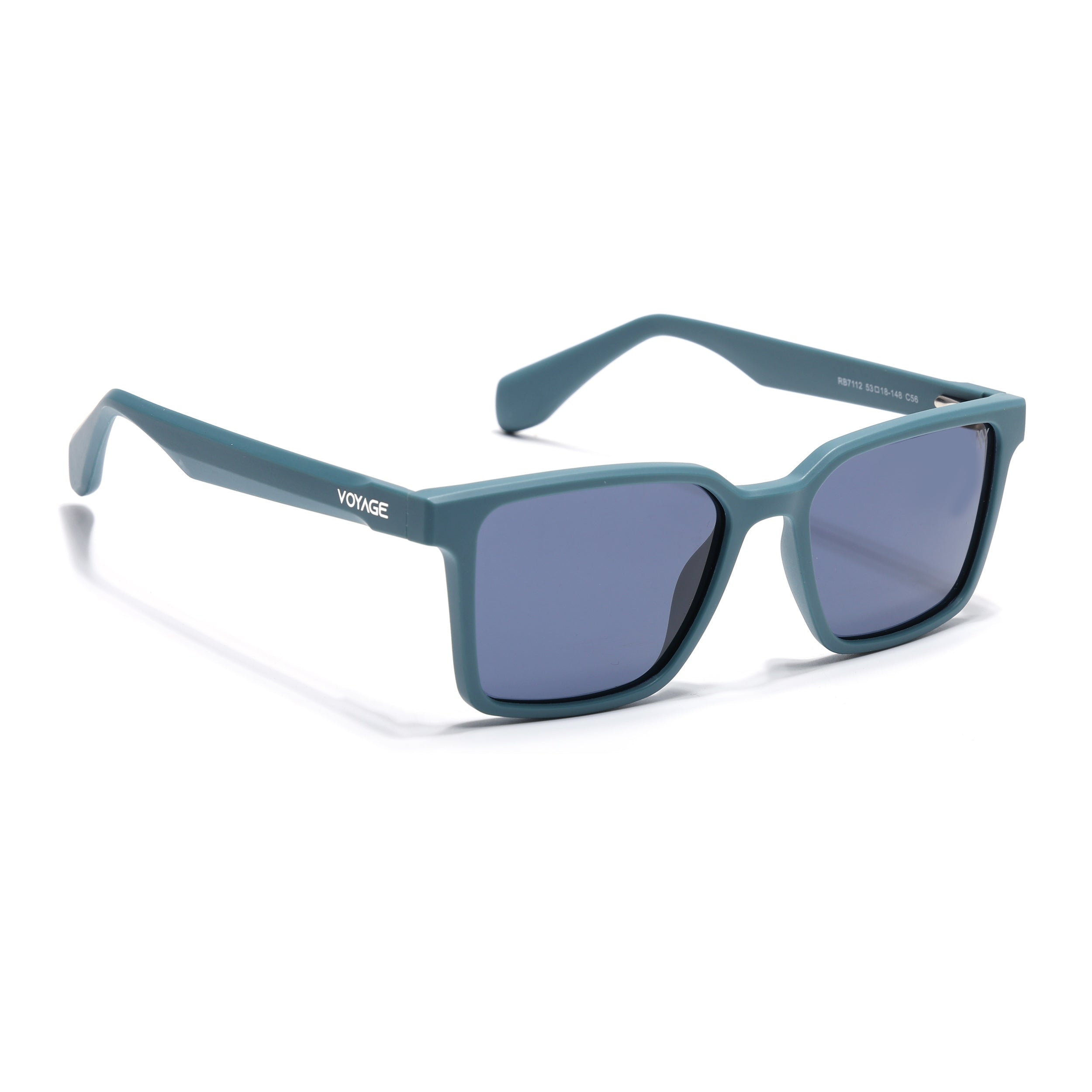 Prizm | Matt Teal Square Polarized Sunglasses | Grey Lens - PMG7295