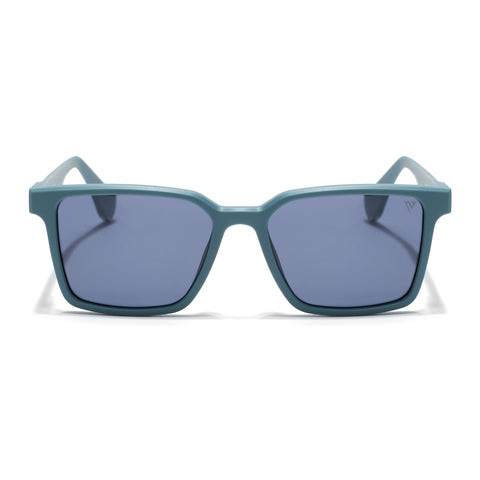 Prizm | Matt Teal Square Polarized Sunglasses | Grey Lens - PMG7295