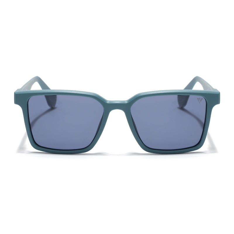 Prizm | Matt Teal Square Polarized Sunglasses | Grey Lens - PMG7295