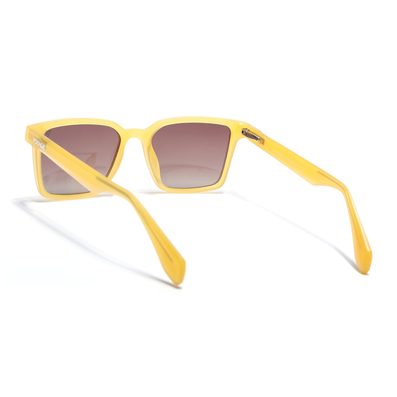 Prizm | Sun Yellow Square Polarized Sunglasses | Brown & Clear Lens - PMG7298