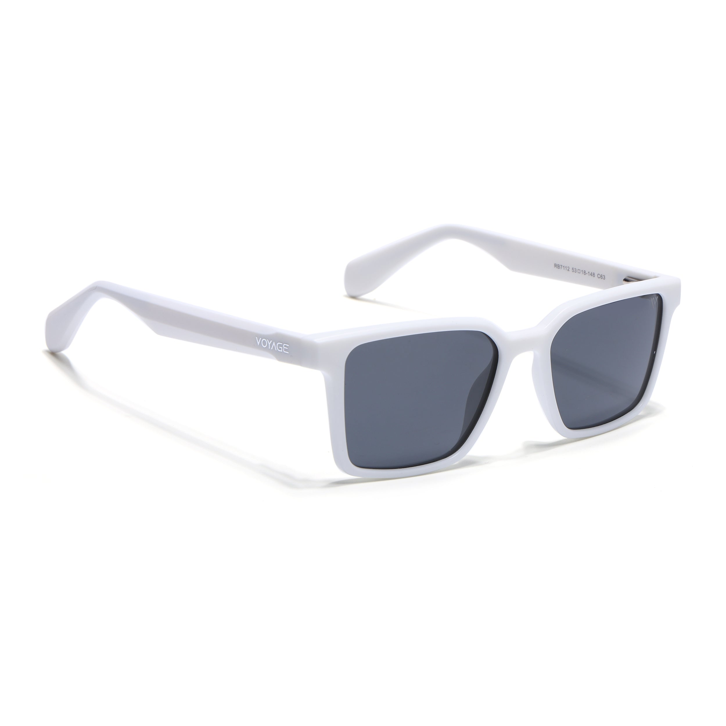 Prizm | White Square Polarized Sunglasses | Black Lens - PMG7300