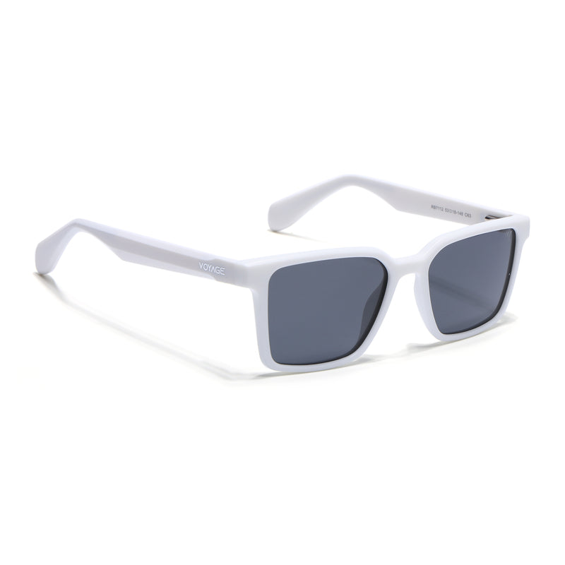 Prizm | White Square Polarized Sunglasses | Black Lens - PMG7300