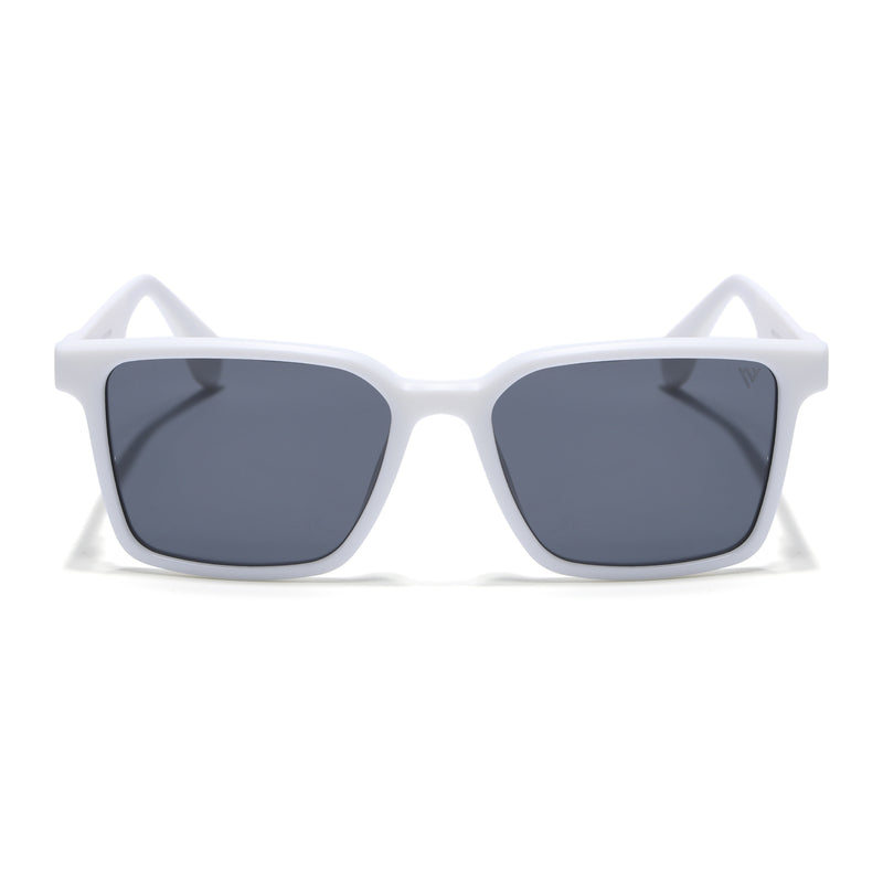 Prizm | White Square Polarized Sunglasses | Black Lens - PMG7300