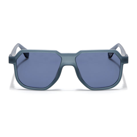 Prizm | Matt Blue Hexagonal Polarized Sunglasses | Blue Lens - PMG6712