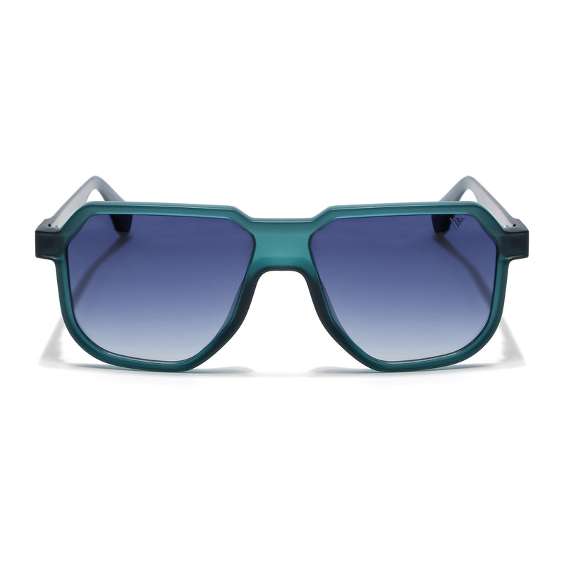 Prizm | Sea Green Hexagonal Polarized Sunglasses | Blue & Clear Lens - PMG6713