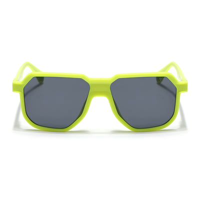 Prizm | Neon Yellow Hexagonal Polarized Sunglasses | Black Lens - PMG6715