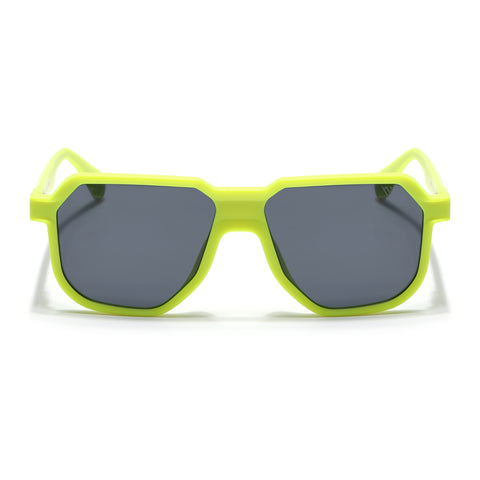 Prizm | Neon Yellow Hexagonal Polarized Sunglasses | Black Lens - PMG6715