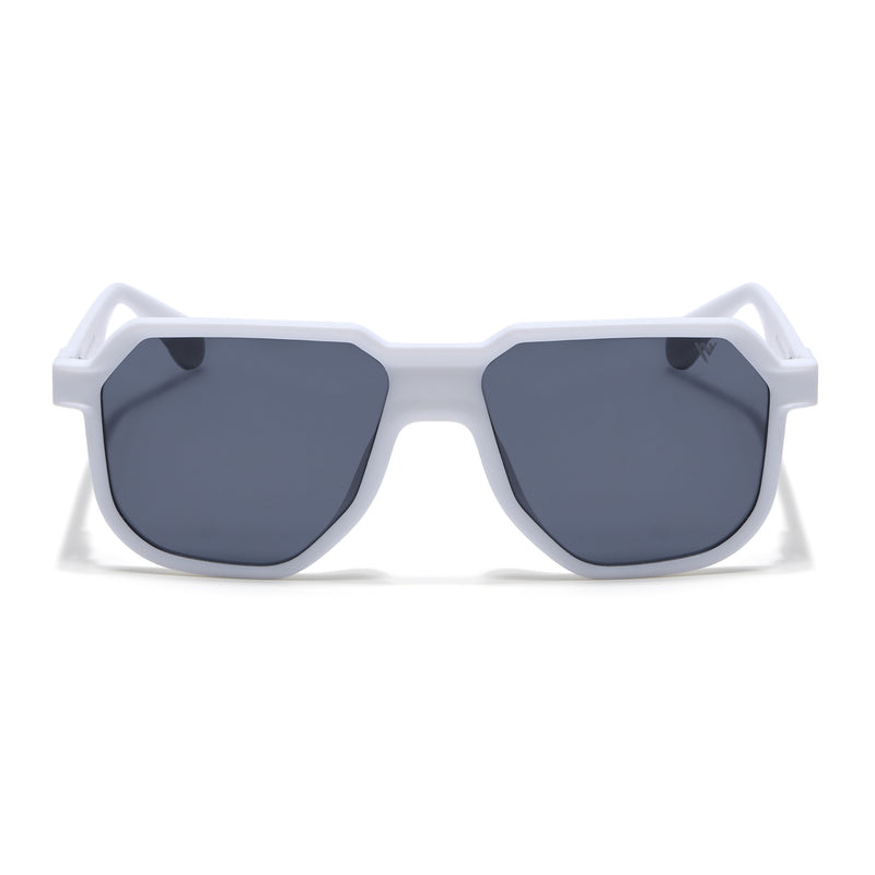 Prizm | White Hexagonal Polarized Sunglasses | Black Lens - PMG6716