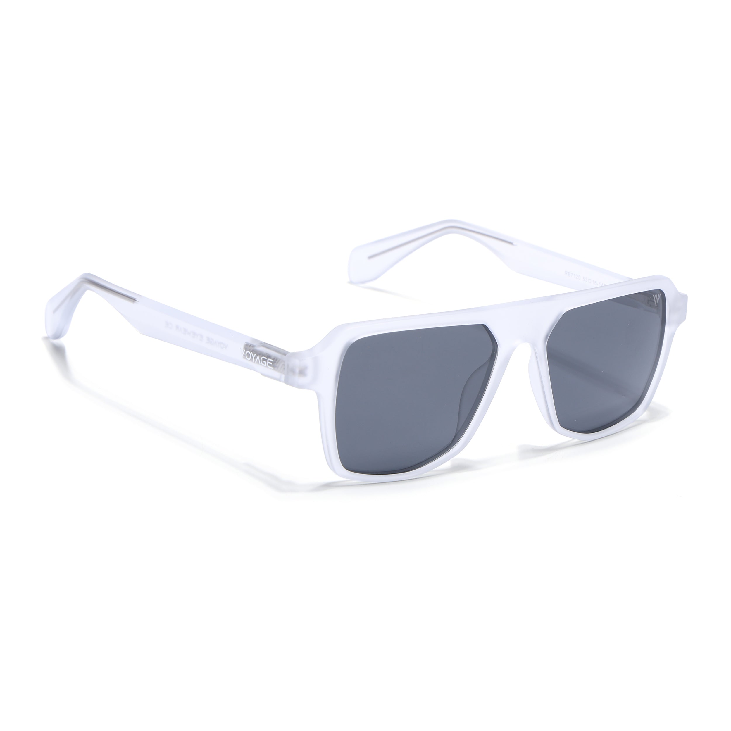 Prizm | Transparent Wayfarer Polarized Sunglasses | Black Lens  - PMG7275