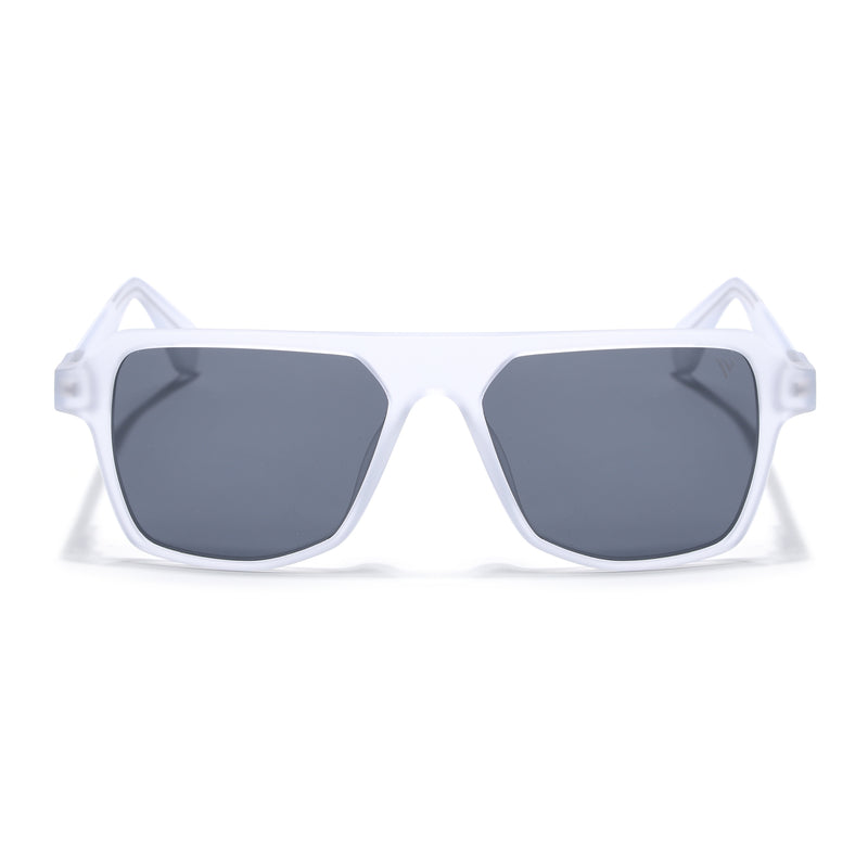 Prizm | Transparent Wayfarer Polarized Sunglasses | Black Lens  - PMG7275