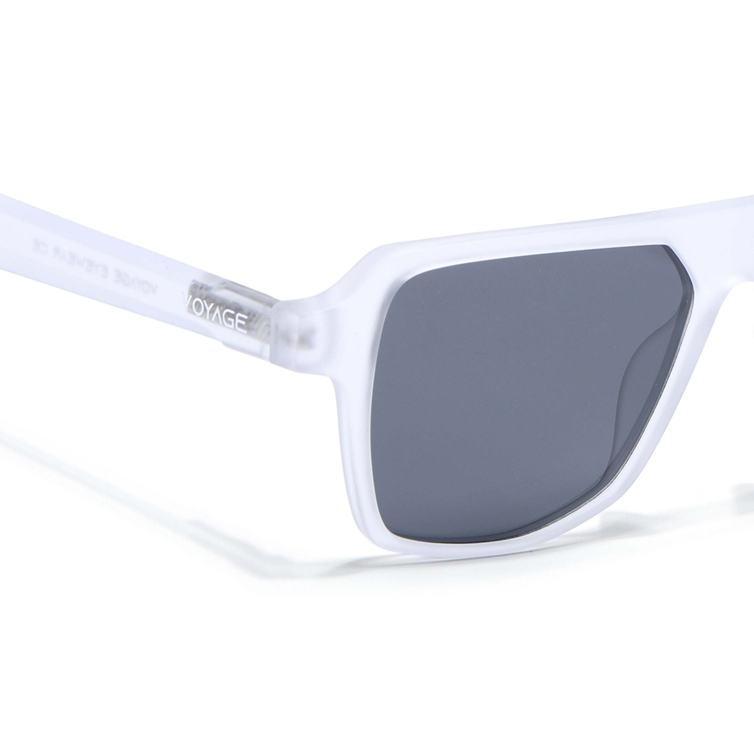 Prizm | Transparent Wayfarer Polarized Sunglasses | Black Lens  - PMG7275
