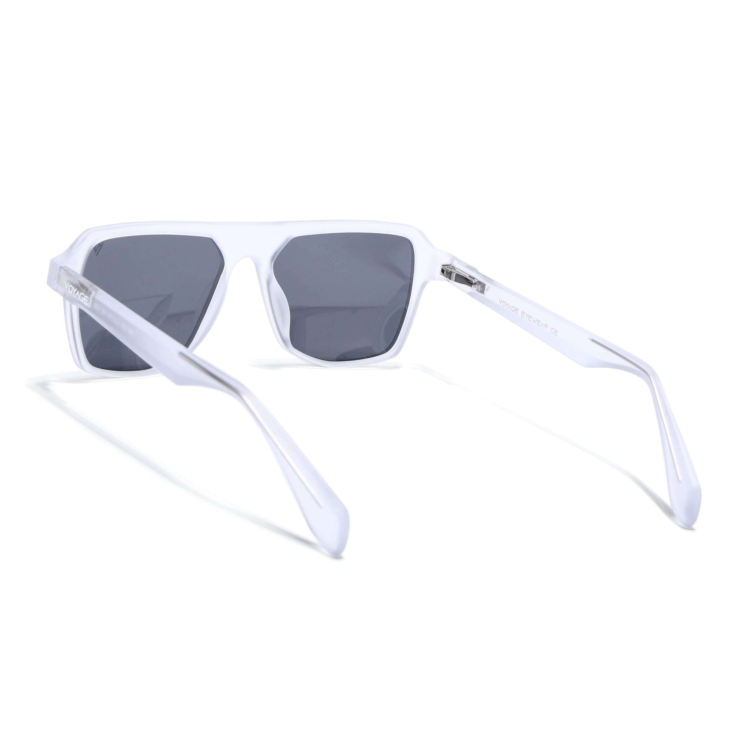 Prizm | Transparent Wayfarer Polarized Sunglasses | Black Lens  - PMG7275