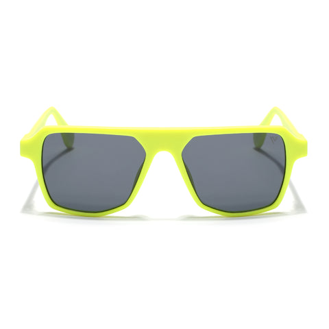 Prizm | Neon Yellow Wayfarer Polarized Sunglasses | Black Lens - PMG7281