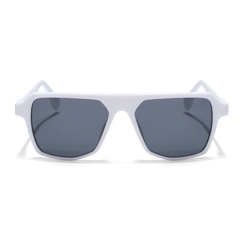 Prizm | White Wayfarer Polarized Sunglasses | Black Lens - PMG7282