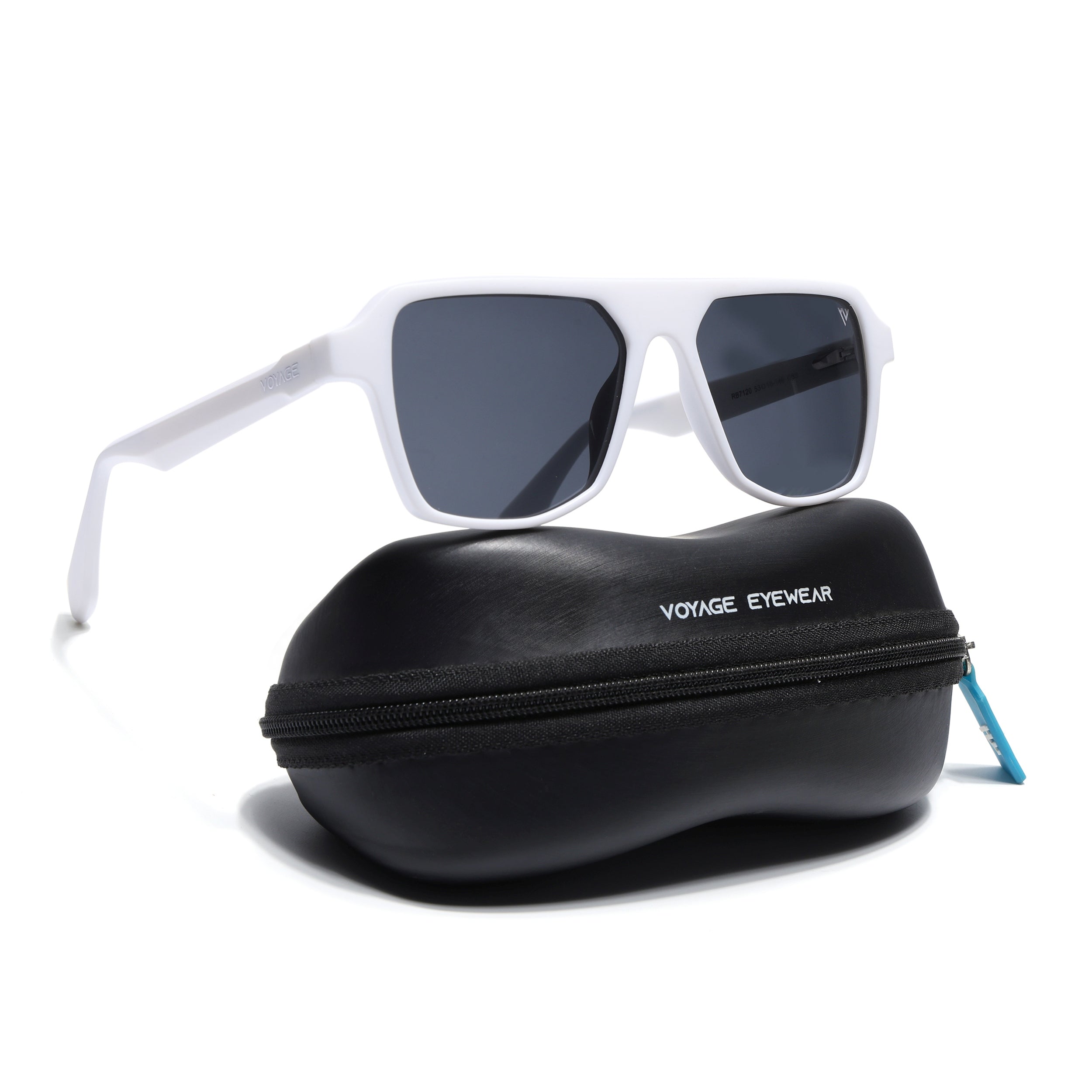 Prizm | White Wayfarer Polarized Sunglasses | Black Lens - PMG7282