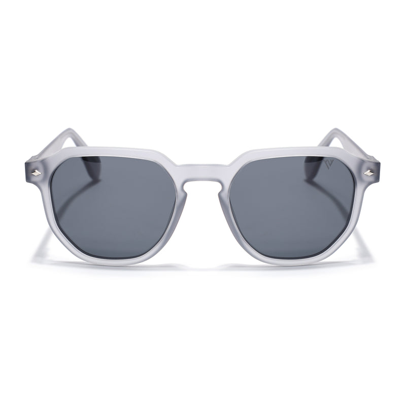Prizm | Dark Grey Hexagonal Polarized Sunglasses | Black Lens - PMG7265