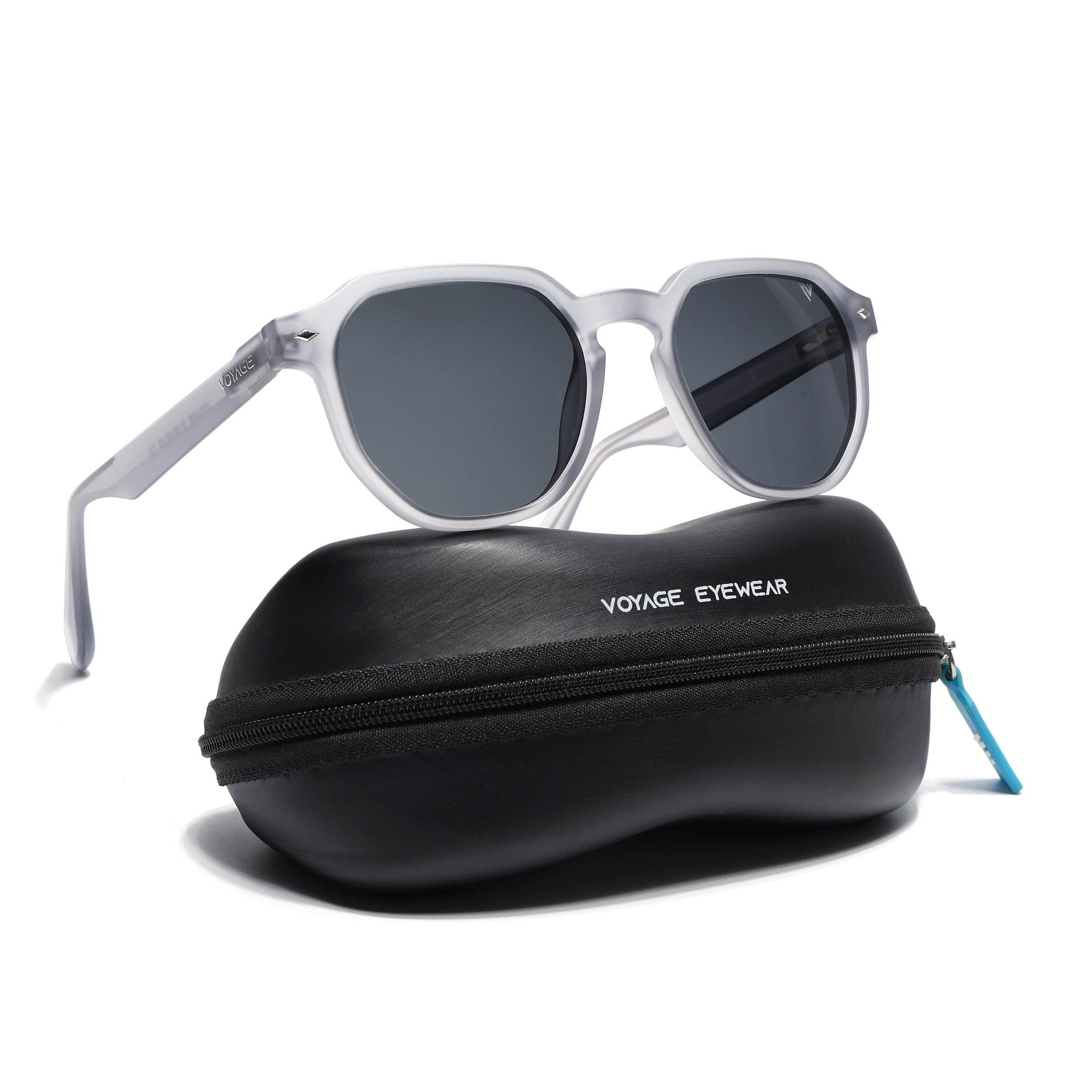 Prizm | Dark Grey Hexagonal Polarized Sunglasses | Black Lens - PMG7265