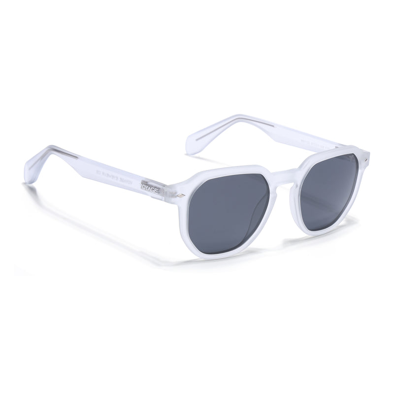 Prizm | Transparent Hexagonal Polarized Sunglasses | Black Lens - PMG7266