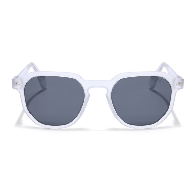 Prizm | Transparent Hexagonal Polarized Sunglasses | Black Lens - PMG7266