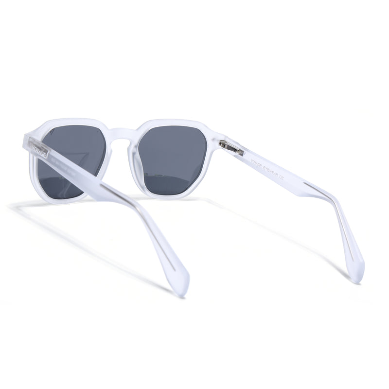Prizm | Transparent Hexagonal Polarized Sunglasses | Black Lens - PMG7266