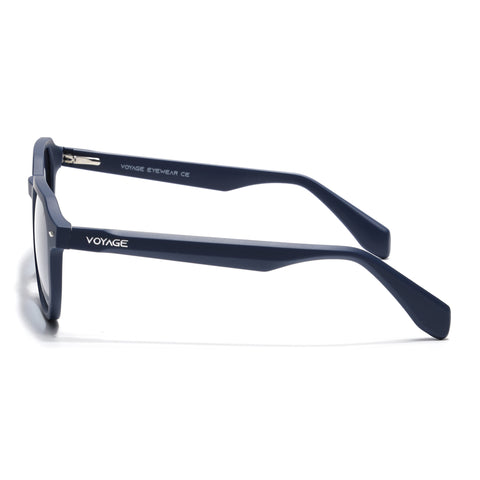 Prizm | Matt Blue Hexagonal Polarized Sunglasses | Grey & Clear Lens |  Frame - PMG7267
