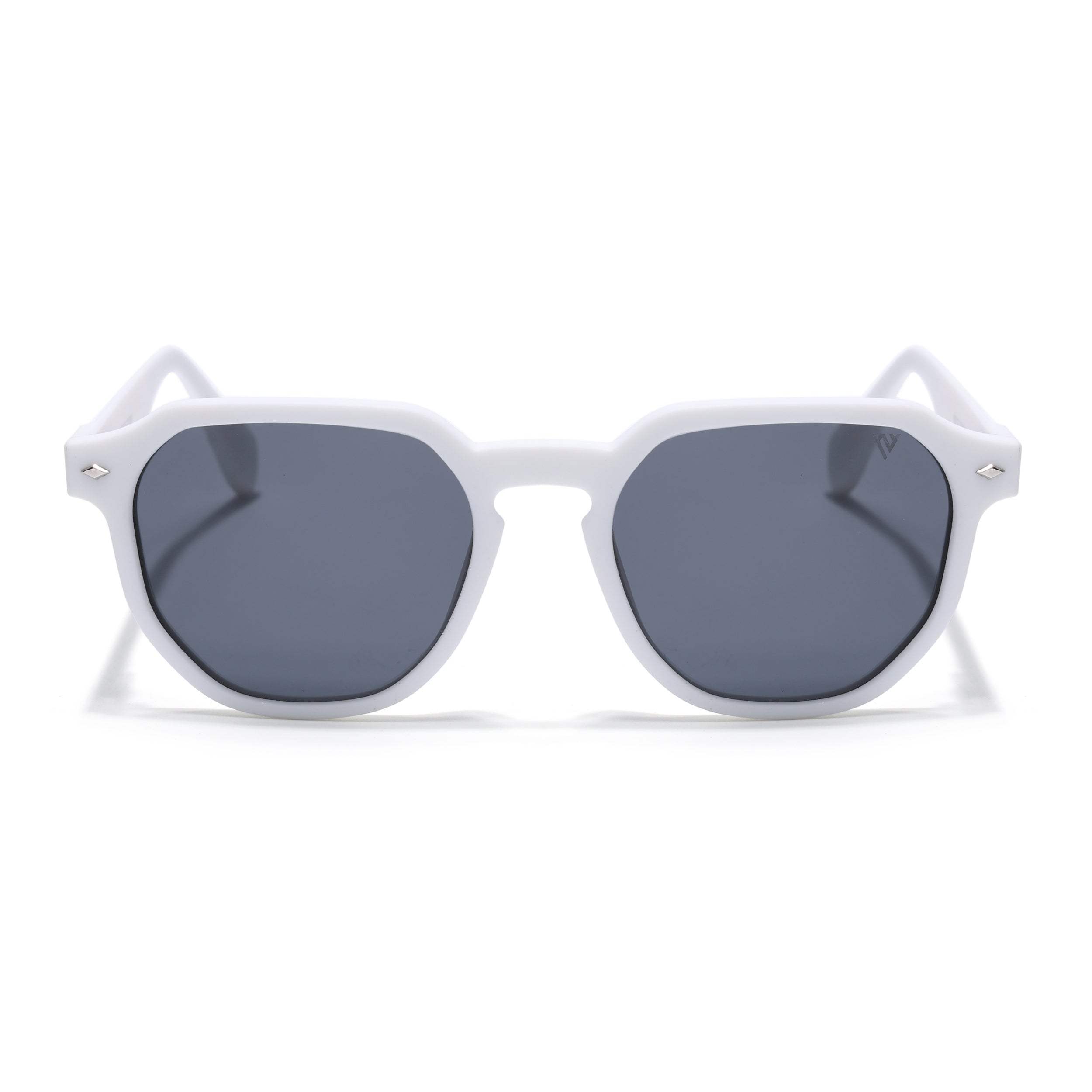Prizm | White Hexagonal Polarized Sunglasses | Black Lens - PMG7272