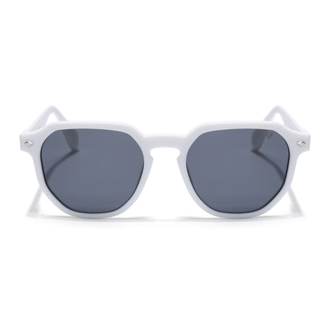 Prizm | White Hexagonal Polarized Sunglasses | Black Lens - PMG7272
