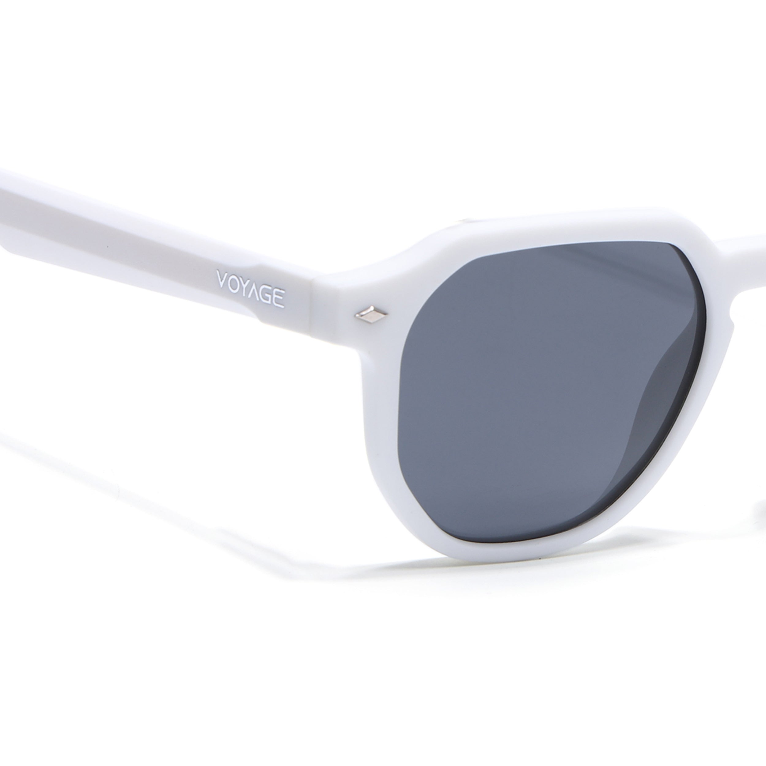 Prizm | White Hexagonal Polarized Sunglasses | Black Lens - PMG7272