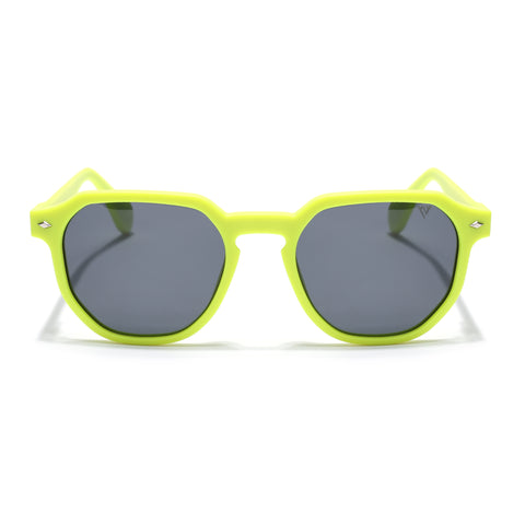 Prizm | Neon Yellow Hexagonal Polarized Sunglasses | Black Lens - PMG7273