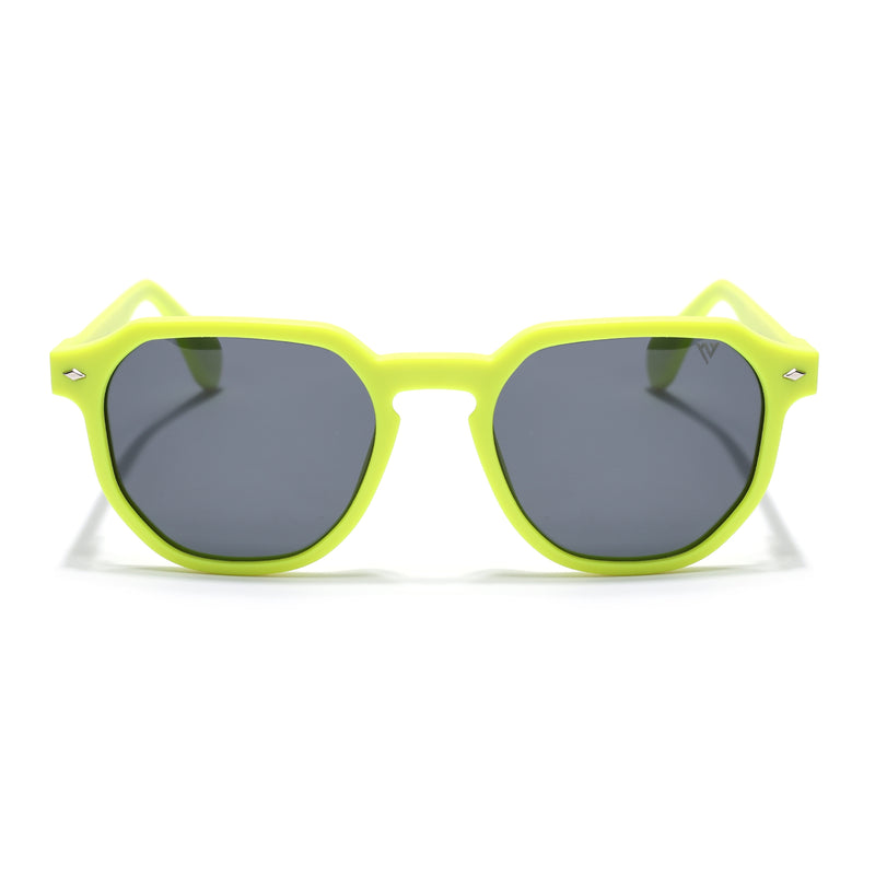 Prizm | Neon Yellow Hexagonal Polarized Sunglasses | Black Lens - PMG7273