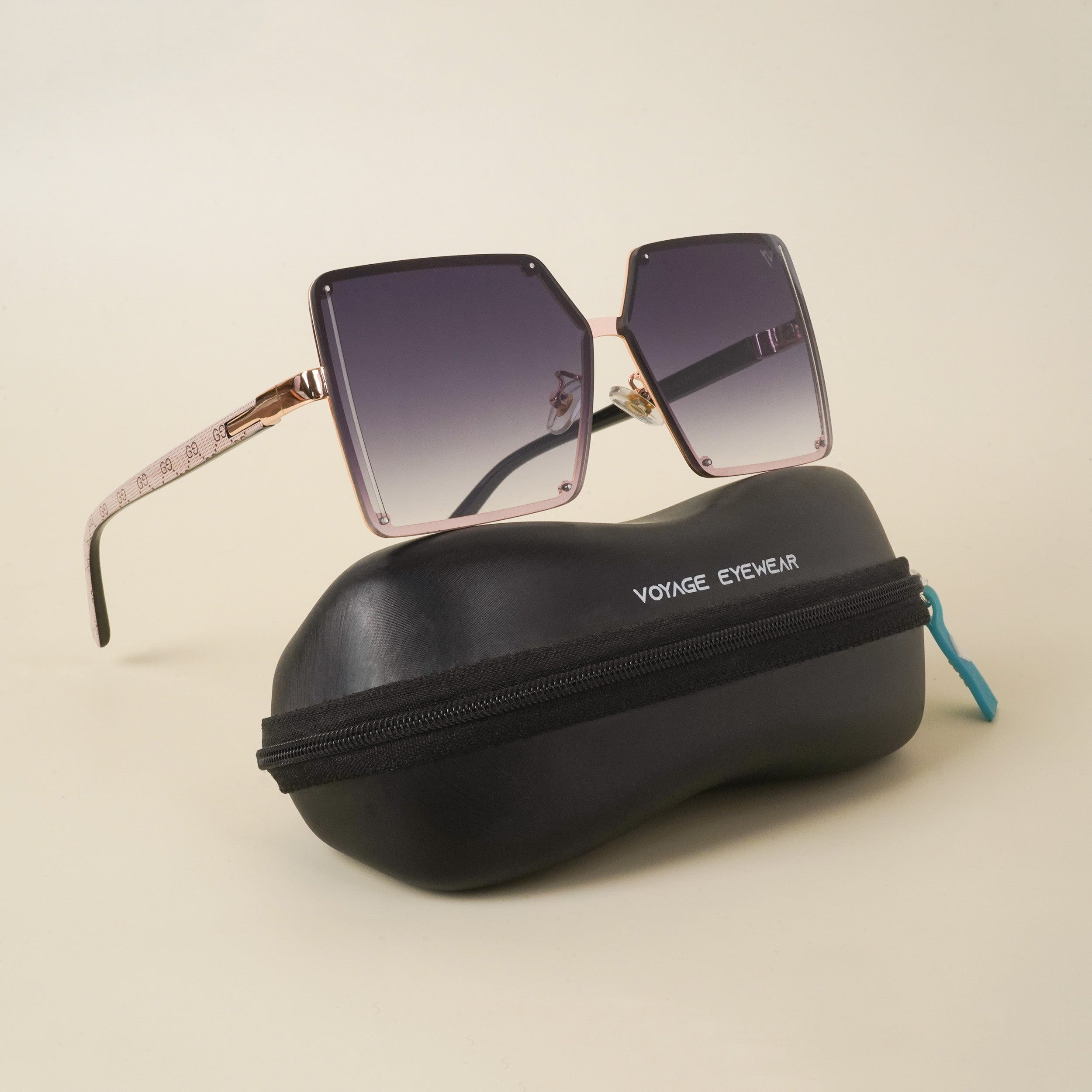Voyage Black Over Size Sunglasses for Women - MG3957