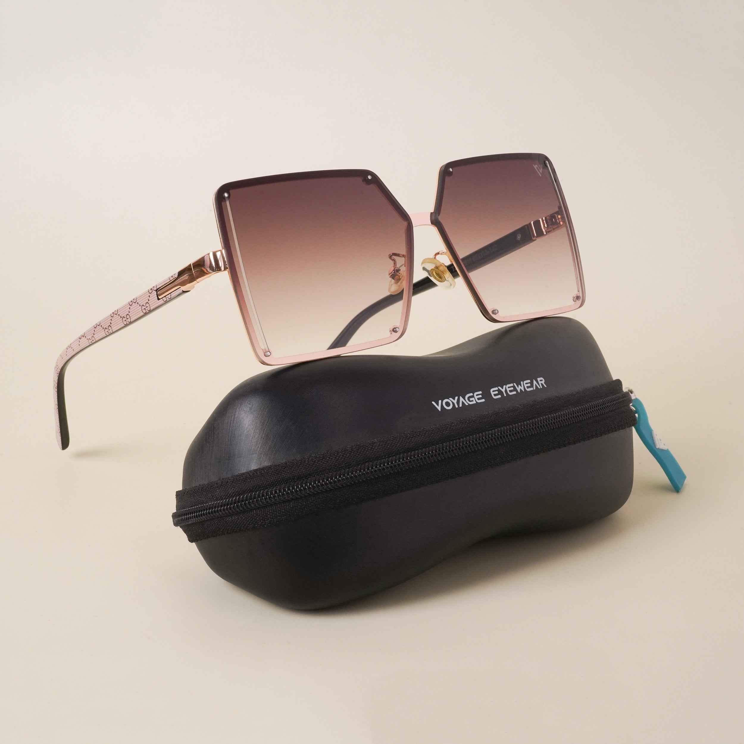 Voyage Brown Square Sunglasses for Men & Women - MG3958