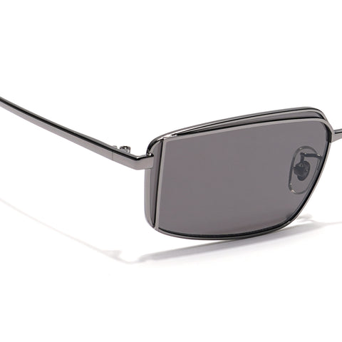 Voyage Select Rectangle Sunglasses (Black Lens | Grey Frame - SLMG6287)