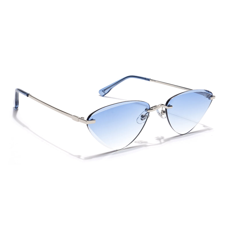 Voyage Select Oval Sunglasses (Blue & Clear Lens | Silver Frame - SLMG6277)