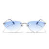 Voyage Select Oval Sunglasses (Blue & Clear Lens | Silver Frame - SLMG6277)