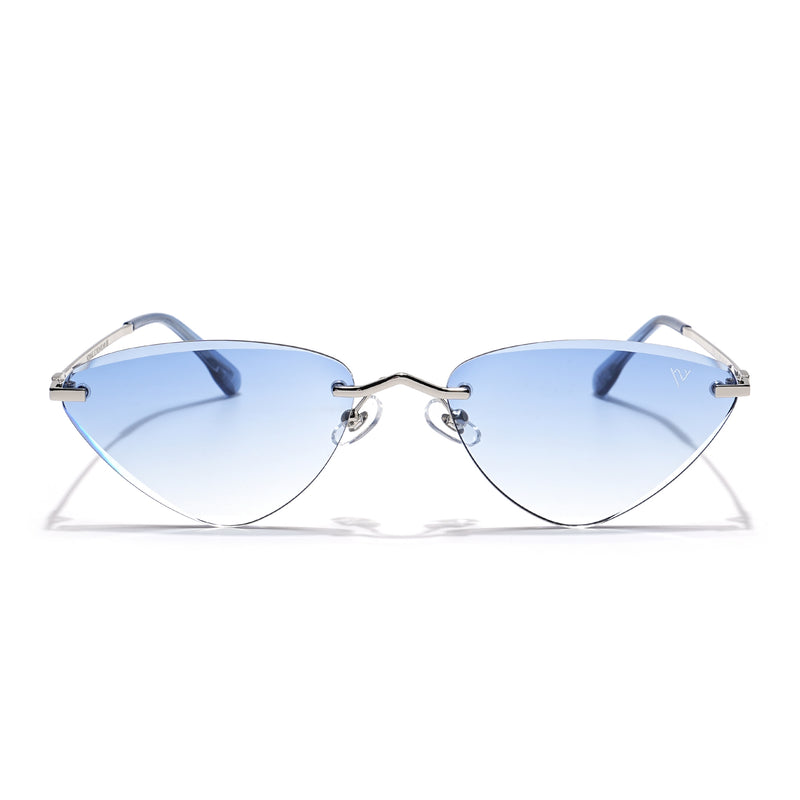 Voyage Select Oval Sunglasses (Blue & Clear Lens | Silver Frame - SLMG6277)