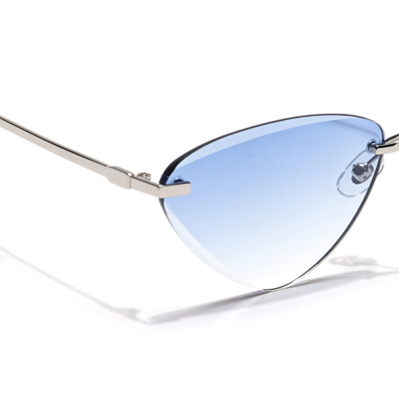 Voyage Select Oval Sunglasses (Blue & Clear Lens | Silver Frame - SLMG6277)