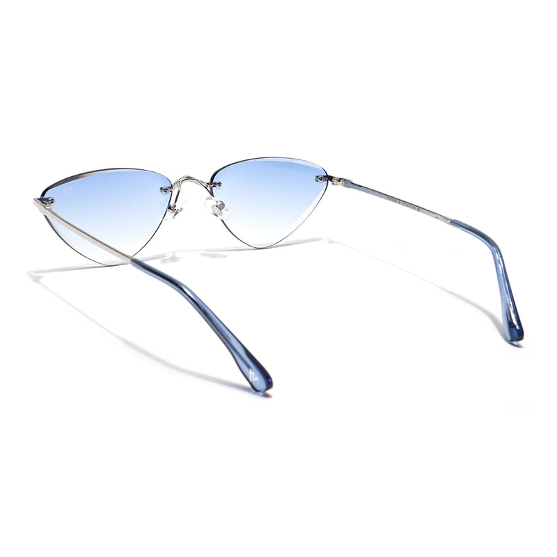 Voyage Select Oval Sunglasses (Blue & Clear Lens | Silver Frame - SLMG6277)