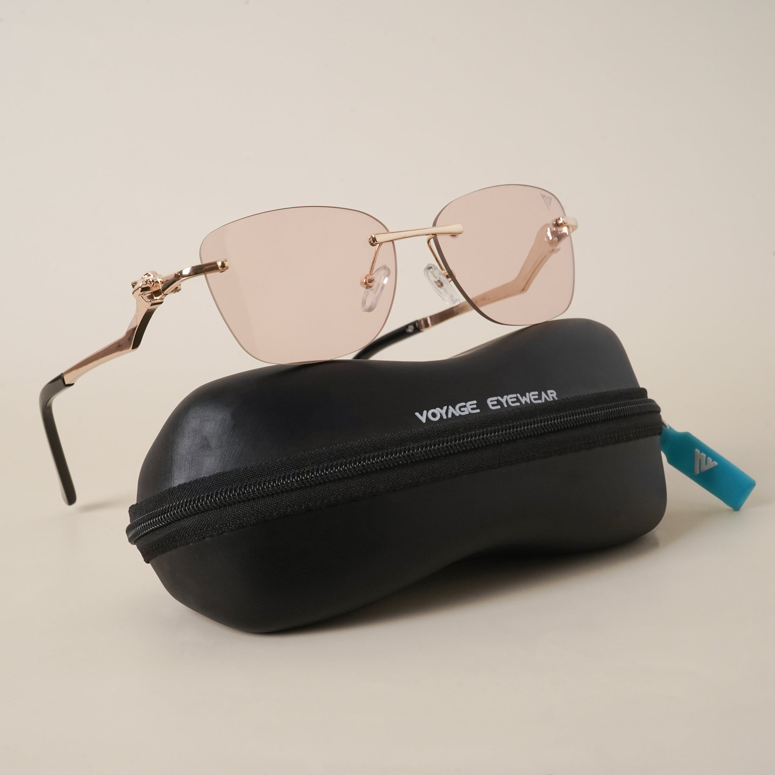 Voyage Golden Square Rim Less Sunglasses (7259MG3931)
