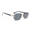 Slayr | Black Rimless Sunglasses | Golden Frame - MG7043