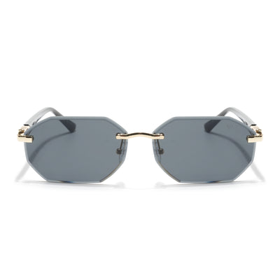 Slayr | Black Rimless Sunglasses | Golden Frame - MG7043