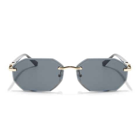 Slayr | Black Rimless Sunglasses | Golden Frame - MG7043