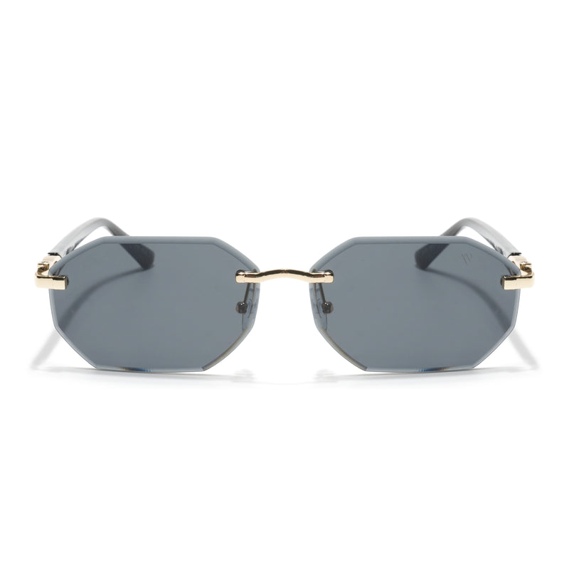 Slayr | Black Rimless Sunglasses | Golden Frame - MG7043