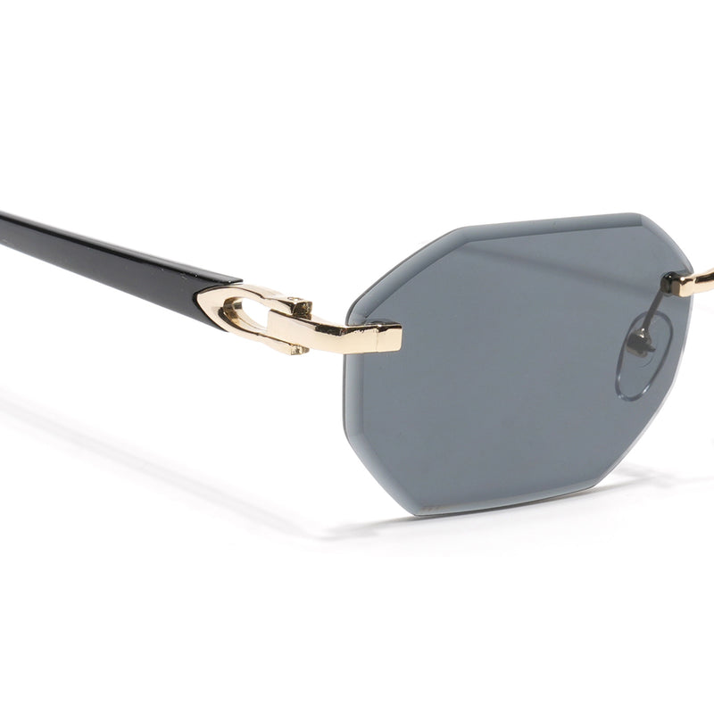 Slayr | Black Rimless Sunglasses | Golden Frame - MG7043